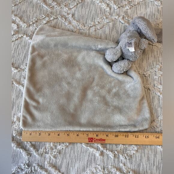 Jellycat Grey Bunny Rabbit Lovey Security Blanket Plush Stuffed - Picture 4 of 8
